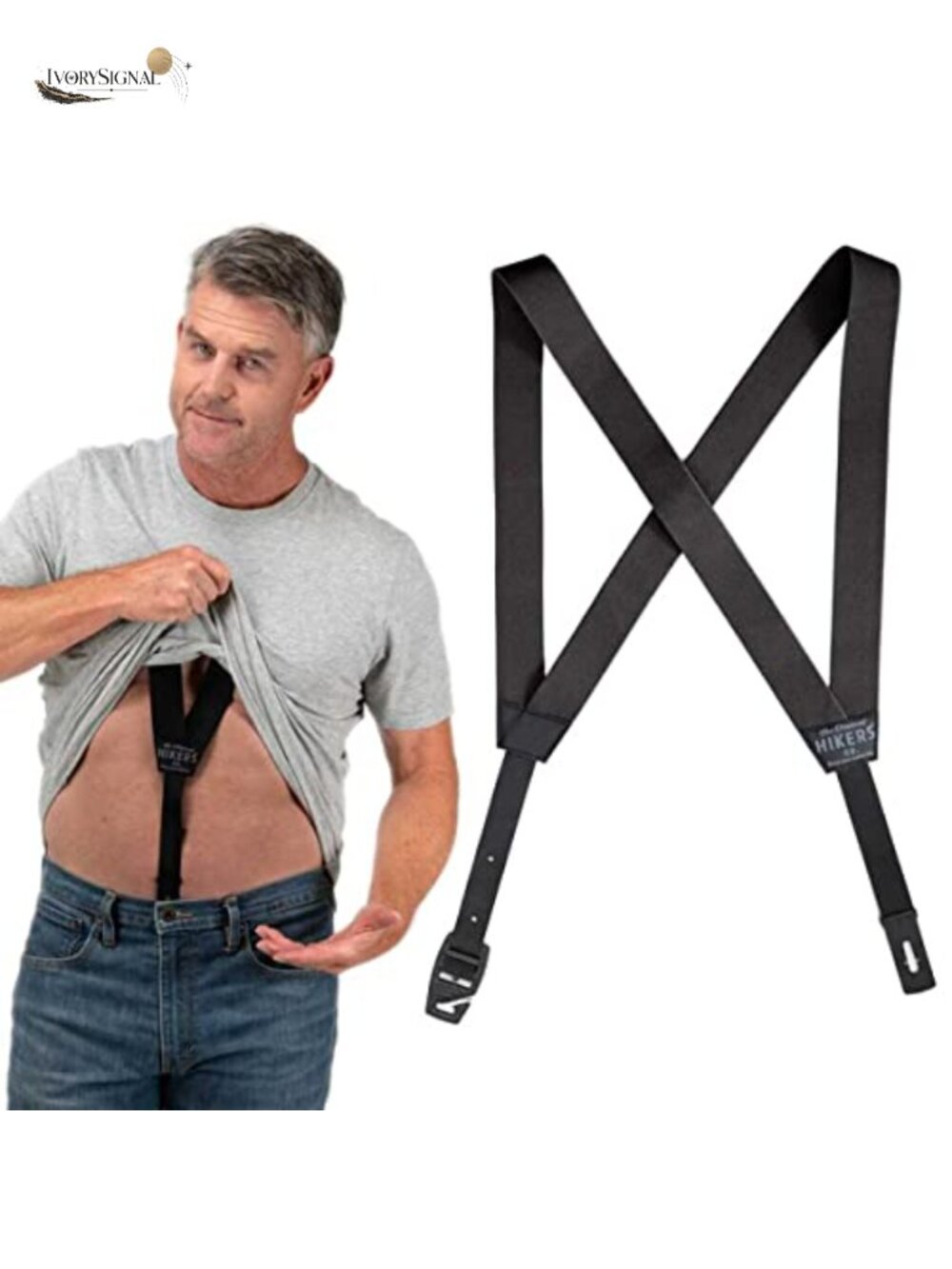 Hidden Suspenders for Men Under Clothes Button Fly Polyester Adjustable